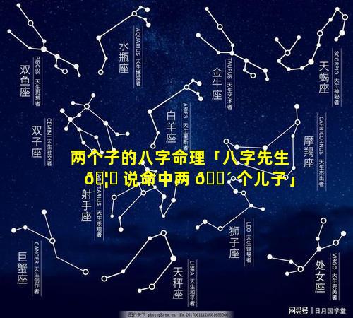 两个子的八字命理「八字先生 🦉 说命中两 🐴 个儿子」